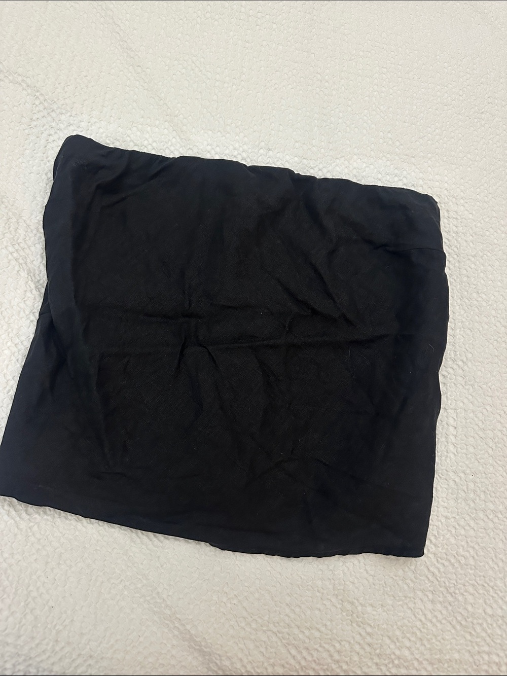 Quince Black Strapless Linen Top